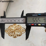 50 pcs Silver Oval Flower Filigree Charms Metal Stamping Pendant