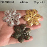 Metal Filigree Flowers 41mm for Jewelry Project -DGG
