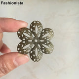 Metal Filigree Flowers 41mm for Jewelry Project -DGG