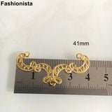 50 Metal Filigree Charms 41x19mm Gold/Silver/Bronze Jewelry Crafts