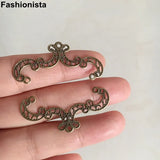 50 Metal Filigree Charms 41x19mm Gold/Silver/Bronze Jewelry Crafts