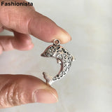 50 pcs Metal Dolphin Charms 21*29mm Antique Silver Plated Jewelry Supplies