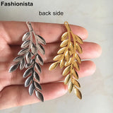 50 Metal Leaves Charms 34x60mm DIY Earrings Necklace Findings
