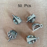 50 pcs Metal Slider Bails Antique Silver/Bronze Pendant Holder 7*12*17mm