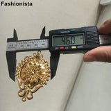 50 Metal Stamping Filigree Flower Pattern Jewelry Charms 46x66mm Large Pendant