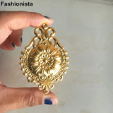 50 Metal Stamping Filigree Flower Pattern Jewelry Charms 46x66mm Large Pendant