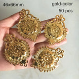 50 Metal Stamping Filigree Flower Pattern Jewelry Charms 46x66mm Large Pendant