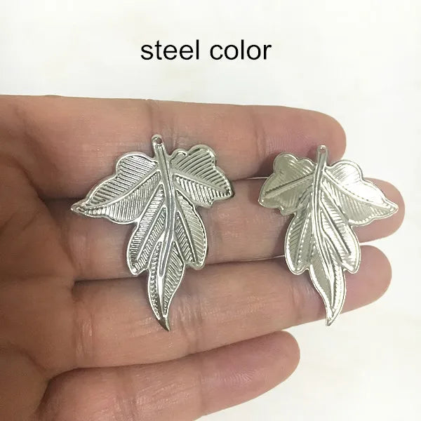 50 pcs Metal Stamping Leaf Charms 30*35mm, DIY Jewelry & Crafts Findings