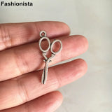 50 pcs Mini Metal Scissor Charms Antique Metal 14*19mm Tailor's Tool