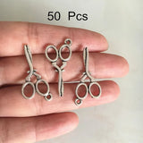 50 pcs Mini Metal Scissor Charms Antique Metal 14*19mm Tailor's Tool