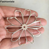 50 pcs Open Metal Flowers 60mm Silver Color DIY Jewelry Supplies