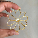 50 pcs Open Metal Flowers 60mm Silver Color DIY Jewelry Supplies