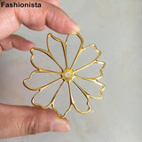 50 pcs Open Metal Flowers 60mm Silver Color DIY Jewelry Supplies