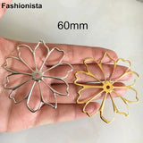 50 pcs Open Metal Flowers 60mm Silver Color DIY Jewelry Supplies