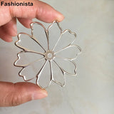 50 pcs Open Metal Flowers 60mm Silver Color DIY Jewelry Supplies