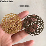 50 pcs Round Filigree Metal Stamping Part Ornament Gold/Bronze 45mm Flower