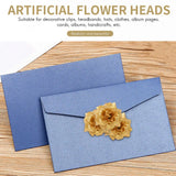 50 pcs Silk Roses Artificial Wedding Clips Flower Head (Golden)