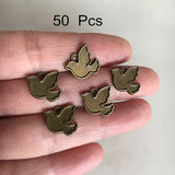 50pcs Antique Bronze Flying Bird Charms 12*14mm Pigeon Jewelry