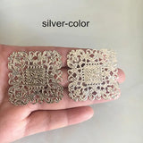 50 pcs Metal Filigree Flowers 40mm, Gold/Silver/Bronze, Flower Pattern Settings