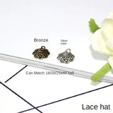 50pcs Silver and Bronze Two Petal Hanging Caps for DIY Glass Ball Jewelry