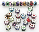 50 pcs Mix Flower Big Hole Beads European Charm Bracelet ZZH11