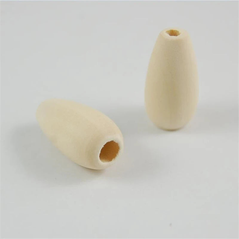 50pcs 13*25mm Natural Wood Beads for Jewelry Making