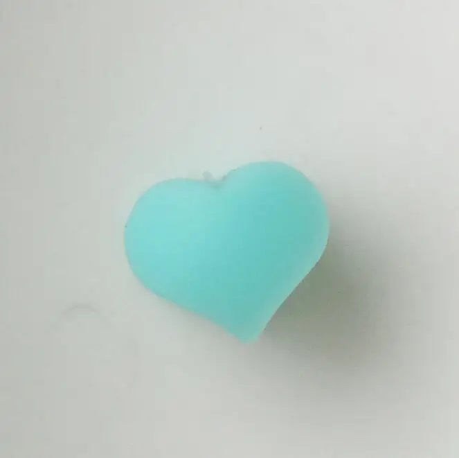 50 pcs Heart Shape Silicone Beads Teething Necklace Baby Teether BPA Safe