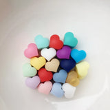 50 pcs Heart Shape Silicone Beads Teething Necklace Baby Teether BPA Safe