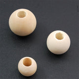 50 pcs Natural Round Wood Beads 12mm 15mm 20mm For Jewelry Making