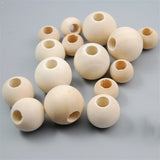 50 pcs Natural Round Wood Beads 12mm 15mm 20mm For Jewelry Making