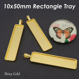 50pcs 10x50mm Rectangle Pendant Tray Base Setting for Jewelry Making