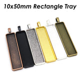 50pcs 10x50mm Rectangle Pendant Tray Base Setting for Jewelry Making