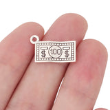 50 x Tibetan Silver/Gold 100 Dollar Banknotes Charms Pendant Beads for Necklace