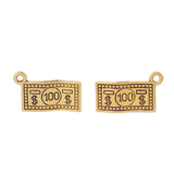 50 x Tibetan Silver/Gold 100 Dollar Banknotes Charms Pendant Beads for Necklace