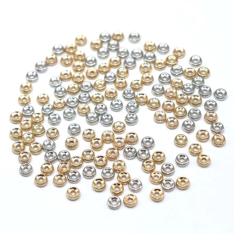 500/1000pcs CCB Spacer Loose Beads Gearwheel Beads Round Shape