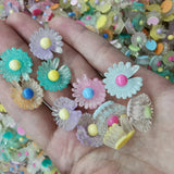 DIY Candy Jelly Flowers Sticker Flat Beads Scrapbook Hairpin Jewelry Making
