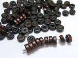 500 Brown 8X3mm Column Wood Beads - Wooden Heishi beads