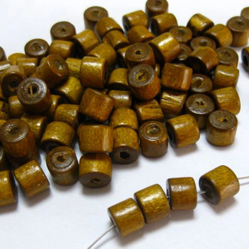 500 Coffee 7X6mm Wood Beads~Wooden Column Heishi