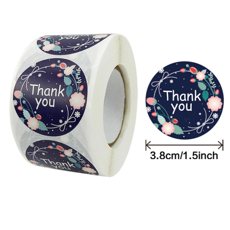 500 Round Purple Luminous Thank You Sticker Seal Labels