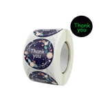 500 Round Purple Luminous Thank You Sticker Seal Labels
