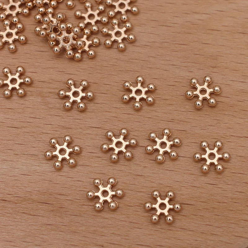 500 PCS 8mm Metal Alloy Flowers Spacer Beads for Jewelry Making