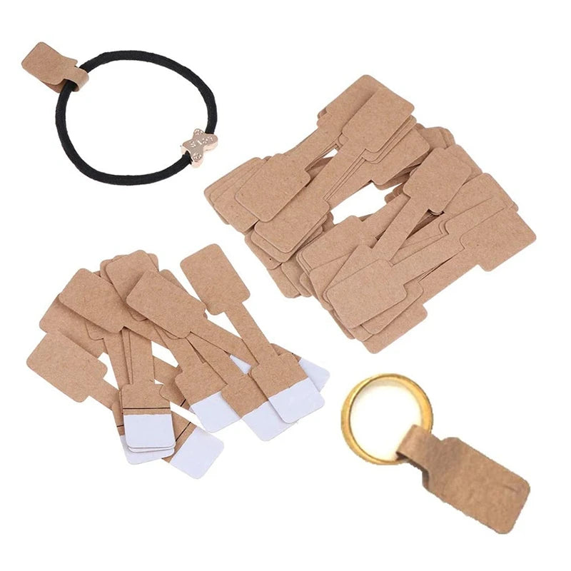 500 Pcs Brown Paper Tag Jewelry Display Cards