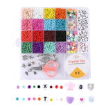 500 Pcs Glass Seed Beads Alloy Pendants in Box for Jewelry
