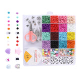 500 Pcs Glass Seed Beads Alloy Pendants in Box for Jewelry