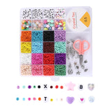 500 Pcs Glass Seed Beads Alloy Pendants in Box for Jewelry