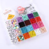 500 Pcs Glass Seed Beads Alloy Pendants in Box for Jewelry