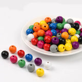 500 Boho Wooden Beads 16mm Hole Bracelet Garland DIY Ball Beads