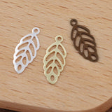 500 Pcs 6x13 mm Copper Leaf Charms for Jewelry Making