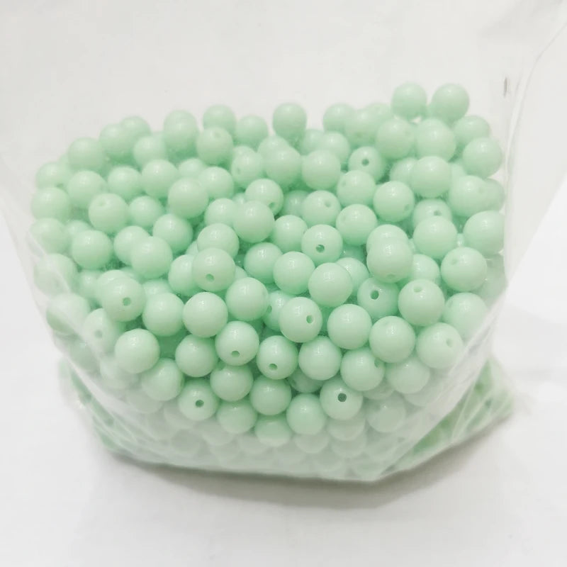 500g 6-20mm Acrylic Candy Round Loose Spacer Beads for Jewelry Making
