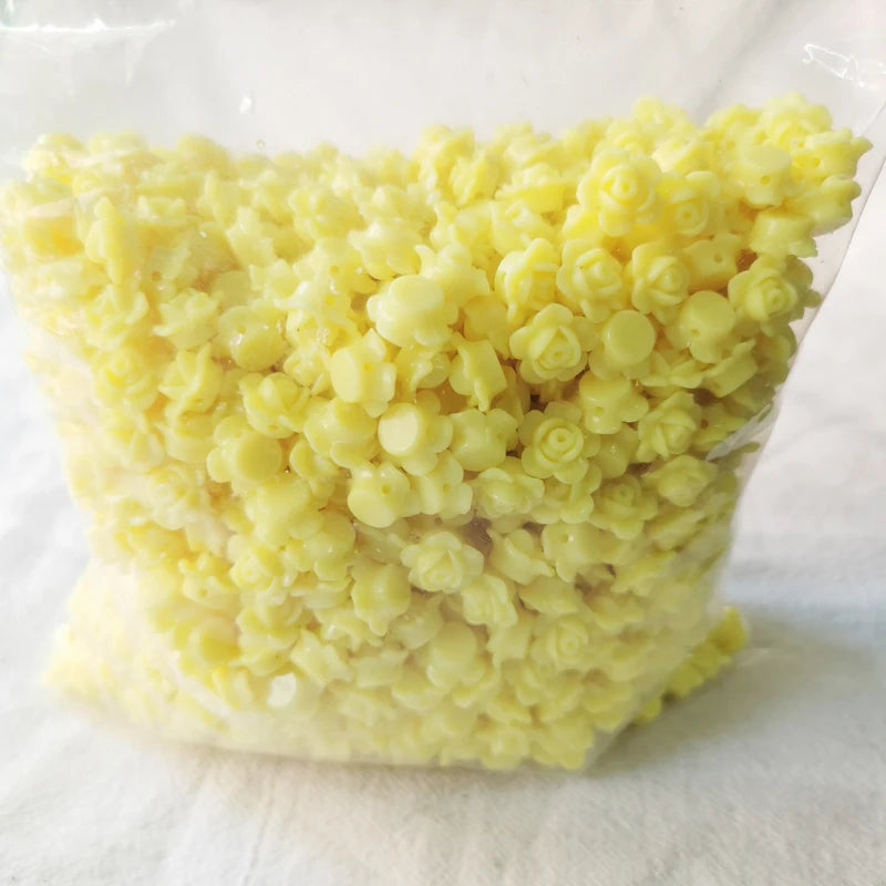 500g 1100pcs 12mm DIY Acrylic Candy Flower Beads for Jewelry Making